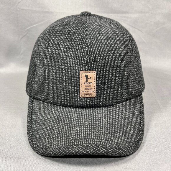 Ediko Golf Strap Back Cap Hat Gray Winter Golfing Ear Flaps Outdoor Cold Mens - Picture 1 of 14